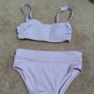 Purple flower 2 piece bathing suit